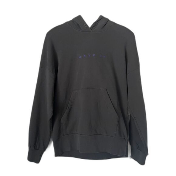 MOTHER Move It Gray 100% Cotton Pullover Hoodie Sweatshirt Top  Women's Size XS - Picture 1 of 12